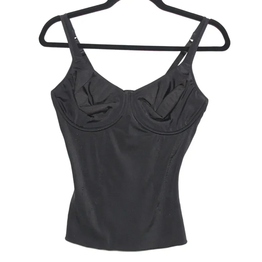 Body by Nancy Ganz Shaper Tank Top with Underwire Bra Black Size 38C
